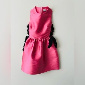 Red Valentino Pink Silk Twill Lace Tie Detail Short Dress